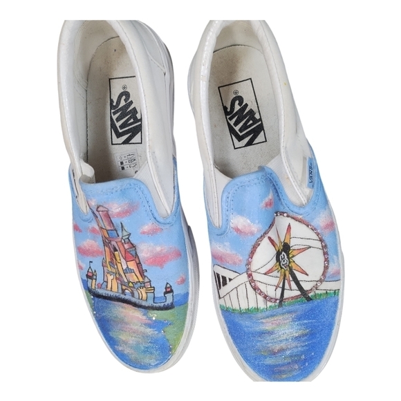 Vans  Mickey Mouse And Magic Kingdom Hand Painted - Picture 9 of 15